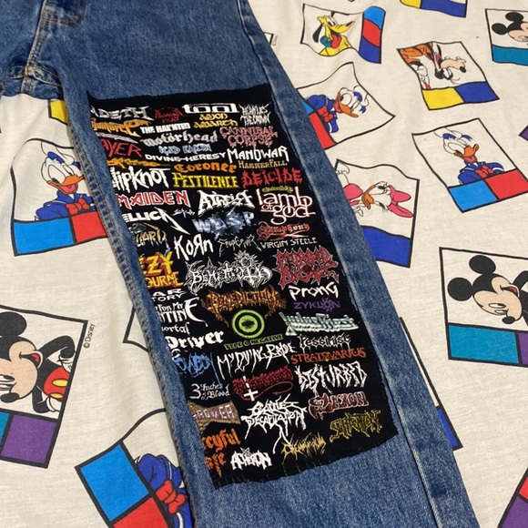 Custom 1/1 505 Levi’s “Metal Double Knee Flare” Jeans - Picture 3 of 15